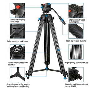 Chuyên Nghiệp Đầu Chất Lỏng Nặng Video Tripod - Product Image 6