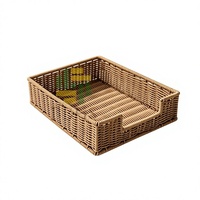 Panier de rangement en rotin PP léger, tissé à la main, de style nordique, écologique, résistant à l'humidité, pour serviettes