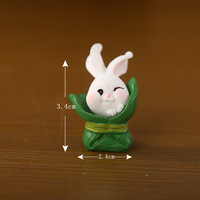 Figurines miniatures de lapins en résine, petits animaux lapins, ornements de jardin féerique et de paysage en mousse, modèle peint à la main pour remplissage de Pâques