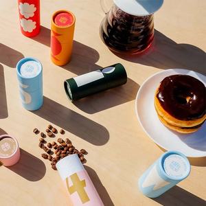 Boîte d'emballage cylindrique en carton kraft pour capsules de café de qualité alimentaire, recyclable, design personnalisé, conteneur pour poudre de protéines - Product Image 1