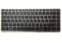 Clavier d'ordinateur portable EWin Factory ABS noir avec pavé tactile rétroéclairé de remplacement pour Elitebook 840 G3