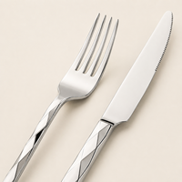 Ensemble de couverts en acier inoxydable, finition polie miroir, écologique, pour hôtel, restaurant, restauration, luxe léger, vente en gros