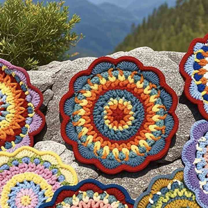 Phong Cách Bohemian tay-móc vải đế lót ly placemats miếng đệm cách nhiệt để bảo vệ bàn ăn cà phê - Product Image 2