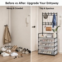 Organisateur de chaussures multifonctionnel pour la maison, gain de place, porte-manteau avec cintre