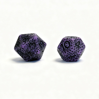 Ensemble de dés en résine personnalisé par le fabricant, style rétro mystérieux violet, thème Dragon Dungeon, polyédrique, 7 pièces, durable