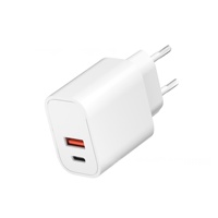 Cargador de Teléfono Personalizado al por Mayor, Enchufe Estadounidense/Británico/Europeo, Cargador Rápido de 20 W con Doble Puerto A+C, Adaptador de Cargador de Teléfono con Certificación FCC QC 3.0