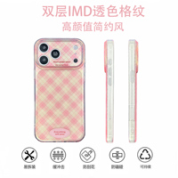 Coque de téléphone à motif à carreaux tendance avec bracelet, compatible iPhone 18 Pro Max, Apple 17 Pro, anti-chute 15/14/16 Pro