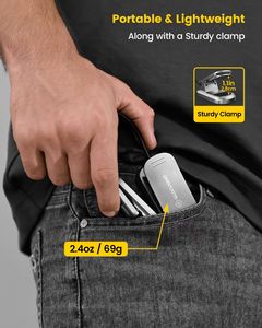 <span class=keywords><strong>Prix</strong></span> de liquidation - Lampe de lecture rotative Glocusent de 0 à 340 degrés, rechargeable par USB-C, mini lampe à clipser <span class=keywords><strong>pour</strong></span> <span class=keywords><strong>livre</strong></span> - Product Image 5