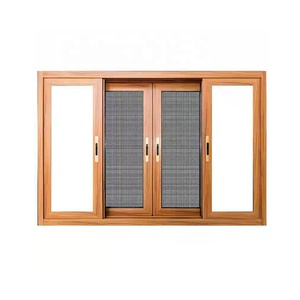 Cửa Sổ Kính Trượt Hoàn Thiện Bằng Nhôm Màu Gỗ Hiện Đại - Product Image 2