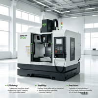 Machine de fraisage verticale CNC VF600 haute vitesse avec système de refroidissement pour la production en série de pièces automobiles