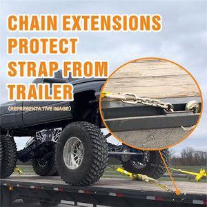 工場直送 工業用貨物 2インチ 30フィート ラチェット式タイダウンストラップ チェーンアンカー付き - Product Image 5