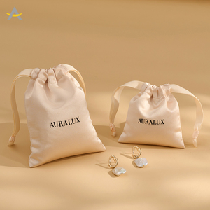 オーララックス カスタムロゴ入り巾着ネックレスペンダントリングイヤリングブレスレット包装ポーチ 高級サテンジュエリーバッグ - Product Image 6