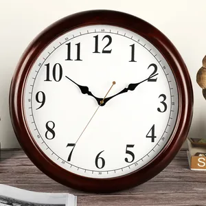 16 inch elegant European retro antique vintage style wooden wall clock for living room