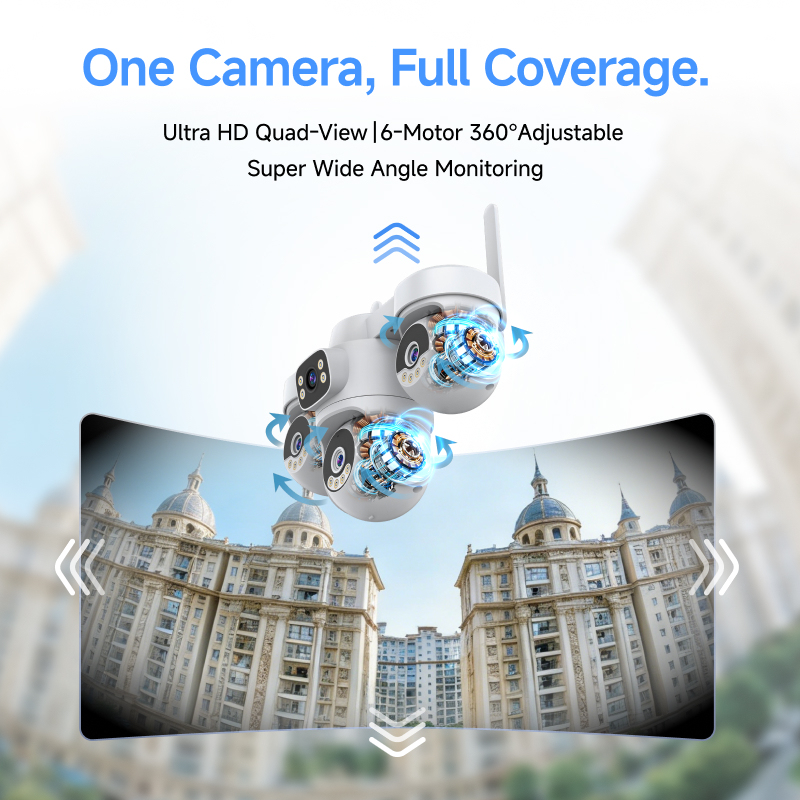 OEM High Quality Audio Color Night Vision Surveillance Systems 4 Lens Latest CCTV Optical Zoom CCTV WiFi Camera · image 4