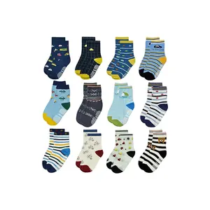 Quentin Custom Logo Anti Slip Newborn Baby Socks Anti-slip 0-3 Months 6-12 Months Cotton Baby Grip Socks For Boy Girl