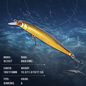 Leurre de pêche artificiel dur, vente en gros d'usine, leurres de pêche à la truite, yeux de poisson 3D, leurre coulant, jig japonais, accessoires de pêche - Product Image 5