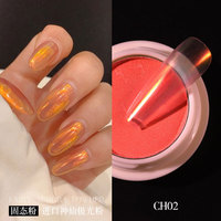 Populaire Nail Magic Mirror Poudre Solide Glace-transparent Nude Poudre Miroir Perle Acrylique Nail Glitter Sirène Poudre Super fée