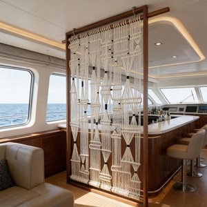 <span class=keywords><strong>Paravent</strong></span> en <span class=keywords><strong>macramé</strong></span> blanc, séparateur géométrique en <span class=keywords><strong>macramé</strong></span> pour les espaces ouverts minimalistes - Product Image 5