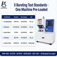 Machine d'essai de résistance à l'éclatement des cartons ondulés, testeur de résistance à l'éclatement du carton et du tissu 250-5600 kPa 0,5% ASTM TAPPI ISO