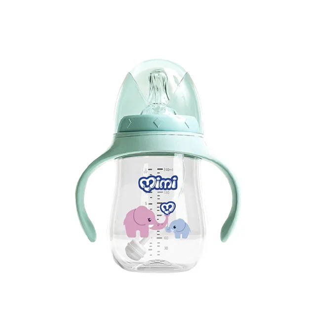 MIMIPAPA BPA Free Baby Feeding Bottles Milk Feeding Bottle for Babies Wide Neck Glass Green Box Packing Packaging Pattern