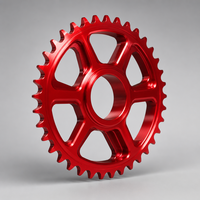 Pignon usiné CNC 4 axes en acier inoxydable/alliage d'aluminium 7075 anodisé rouge, qualité supérieure, prix usine