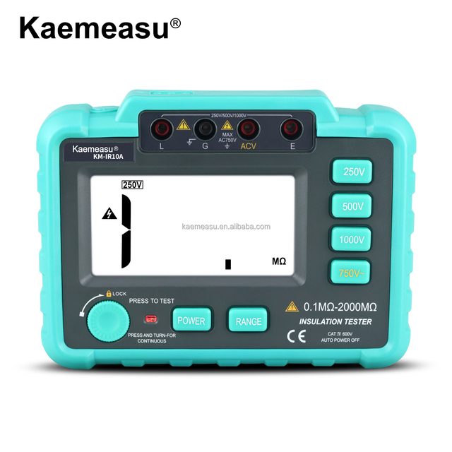 IR10A Insulation Resistance Tester 250V 500 V 1000 V Overload Protection Digital Insulation Resistance Tester