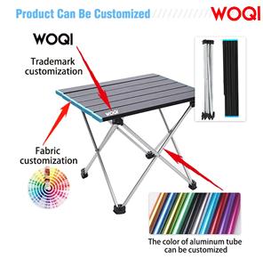 WOQI cuadrado negro al aire libre ultraligero aluminio picnic plegable mesa de camping <span class=keywords><strong>y</strong></span> cubierta de silla de Luna - Product Image 4