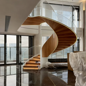Scala a chiocciola personalizzata, scale di quercia, nuovo stile moderno scala a chiocciola - Product Image 1