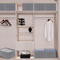 Boîte de rangement pliable en tissu carrée et moderne avec poignée, organisateur de chaussures pour ranger pantalons, t-shirts et jeans