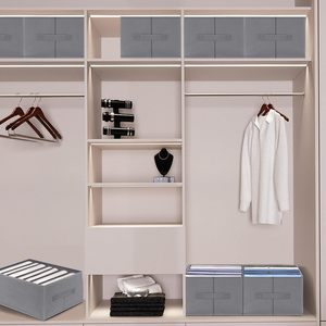 Caja de Almacenamiento Plegable de Tela Cuadrada Grande y Moderna con Asa, Organizador de Zapatos <span class=keywords><strong>para</strong></span> <span class=keywords><strong>Guardar</strong></span> <span class=keywords><strong>Pantalones</strong></span>, Camisetas y Jeans - Product Image 2