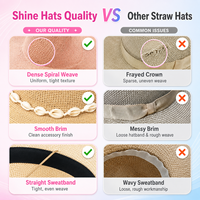 Chapeaux de paille vintage Shinehats OEM 2026 pour femme, style cowboy, plage, soleil, Panama, jazz, à large bord, vente en gros, logo personnalisé, sombrero