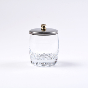 Bol en verre avec couvercle en acier inoxydable, récipient en acrylique cristallin pour poudre liquide, pour manucure - Product Image 1
