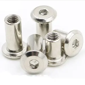 Stainless Steel Flat Head Hex Socket Furniture Connector Bolts And Sleeve Barrel Splint Nut M4 M6 M8 M12 Furniture Nut