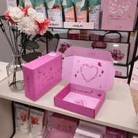 Boîtes d'expédition personnalisées en carton ondulé pour abonnement de livraison, emballage en papier rose pour envoi