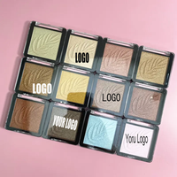 Vente chaude Palette Compacte Vegan En Relief Faits Saillants Haute Pigment Poudre Pressée Minérale Surligneur Marque Privée Vegan Maquillage