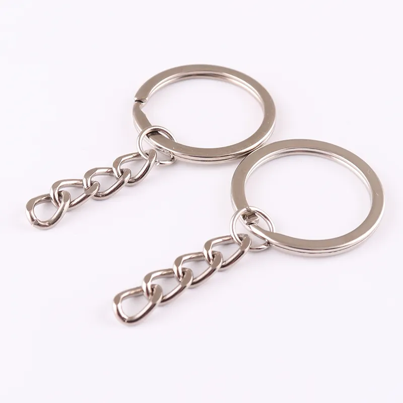 2019 Hot Sale Stainless Steel Silver Keychain Split Key Ring Loop With Key Chain