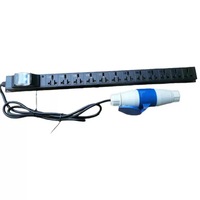PDU de 16A/32A con 6 Puertos y 8 Vías, Enchufe de Rack de Aleación de Aluminio con Disyuntor, Tira de Alimentación para Sala de Servidores