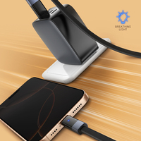 Câble de données de charge rapide LDNIO LS241 Type-C 1m, câble de chargeur de téléphone portable avec micro USB C, ligne de données haute vitesse