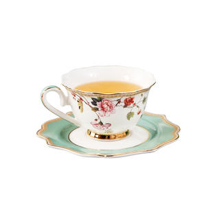 Service à thé en céramique de luxe à motifs floraux <span class=keywords><strong>et</strong></span> d'oiseaux, théière en verre avec base chauffante, service à thé européen pour l'heure du thé <span class=keywords><strong>et</strong></span> les cadeaux - Product Image 5