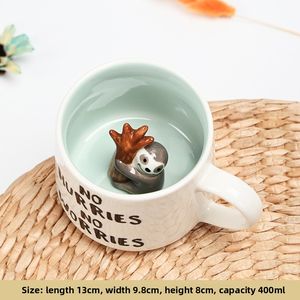 Mug en céramique 3D transfrontalier avec poignée, nouveau design de dessin animé, compatible lave-vaisselle et micro-ondes, pour la maison, le bureau, le <span class=keywords><strong>petit</strong></span>-déjeuner, le lait, le <span class=keywords><strong>café</strong></span>, rouge - Product Image 2