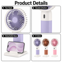Mini ventilateur portable pour enfants, petit ventilateur électrique, divertissement estival, 3 couleurs, cadeau pour enfants