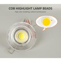 Spot lumineux Led RGB rond encastrable avec technologie COB, éclairage d'intérieur, coloré, luminaire décoratif de plafond, 2 couleurs, idéal pour une maison, un hôtel, PP/3w, 1 unité