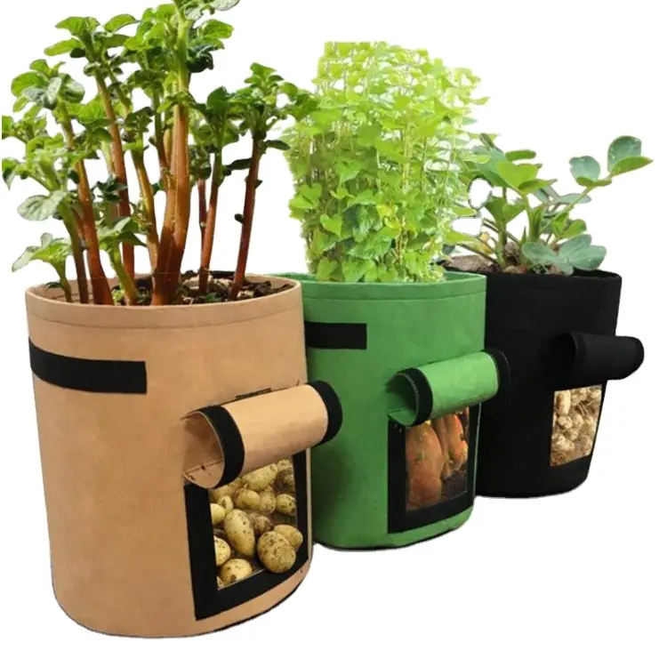 로고 홈 가든 감자 온실 야채 심기 가방 보습 jardin 수직 정원 성장 가방 식물 성장 가방