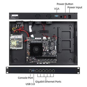 Serveur HelorPC 1U Intel <span class=keywords><strong>Core</strong></span> I5 <span class=keywords><strong>6300U</strong></span> DDR3 RAM 6 RJ45 I211 Gigabit Ethernet LAN Pare-feu Routeur Pfsense Serveur Réseau en Rack - Product Image 6
