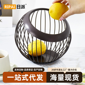 Corbeille à fruits créative ronde en métal sur pied, durable, pour la maison, le salon, la table basse, la présentation de desserts - Product Image 4