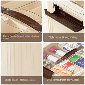 صندوق تخزين أدوية بلاستيكي منزلي كبير السعة بتصميم NBD006 مع غطاء، متعدد الطبقات ومقسم لتصنيف الأدوية - Product Image 4