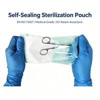Pochettes de Stérilisation Auto-scellantes CE MDR, Indicateur de Classe 1 à Changement de Couleur Irréversible, Compatibles Vapeur 121°C et Autoclave 134°C