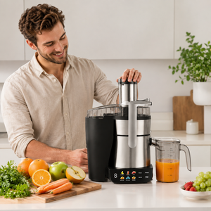 <span class=keywords><strong>Extracteur</strong></span> <span class=keywords><strong>de</strong></span> <span class=keywords><strong>jus</strong></span> centrifuge commercial électrique, grande capacité, en acier inoxydable, pour fruits et légumes, pour la maison - Product Image 1