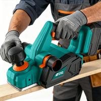 POWER ACTION Cepilladora de Madera Inalámbrica de 20V sin Escobillas con Batería de 2.0Ah y Cargador, Cepilladora Eléctrica Portátil