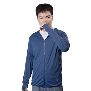 เสื้อแจ็คเก็ตมีซิปป้องกันแสงแดด UPF 50 + UV สำหรับผู้ชายเสื้อมีฮู้ดแขนยาวติดโลโก้ตามสั่ง - Product Image 4